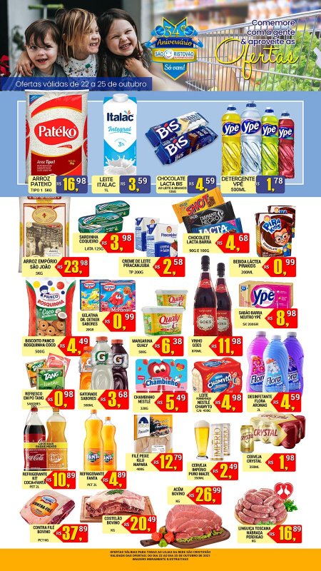 OFERTAS DESTE FIM DE SEMANA DO SÃO CRISTÓVÃO SUPERMERCADOS - 22/10 a 25/10