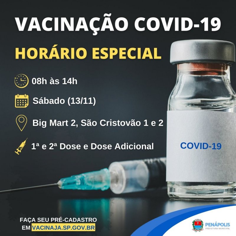 Penápolis terá vacinação especial contra a Covid-19 