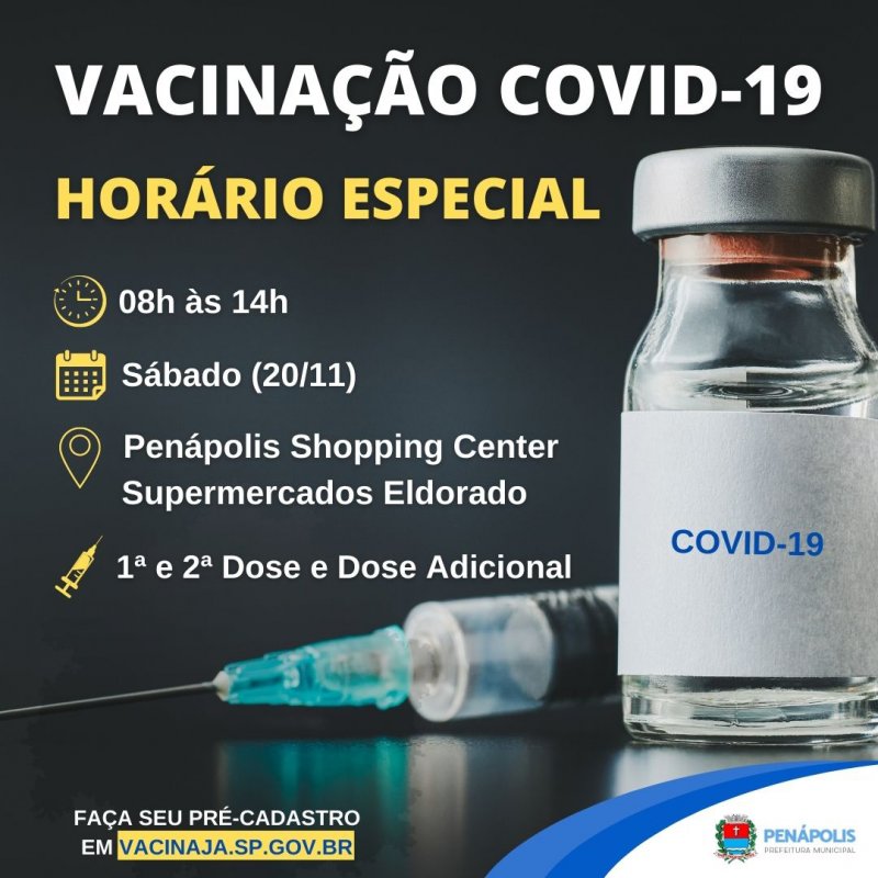 Penápolis terá vacinação especial contra a Covid-19 neste sábado