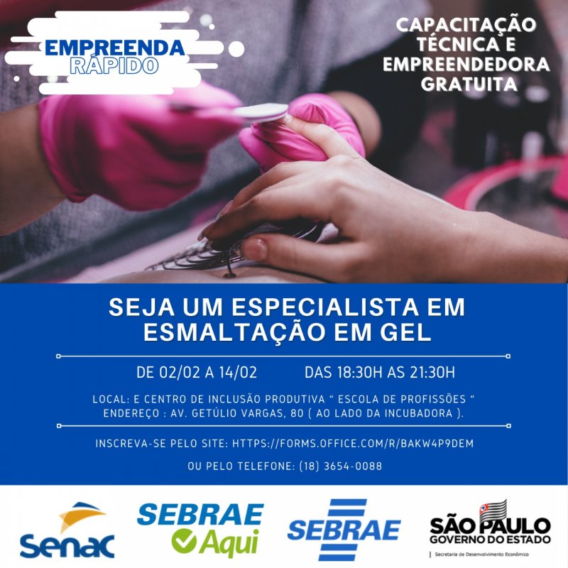 Sebrae abre inscrições para curso gratuito de esmaltação em gel