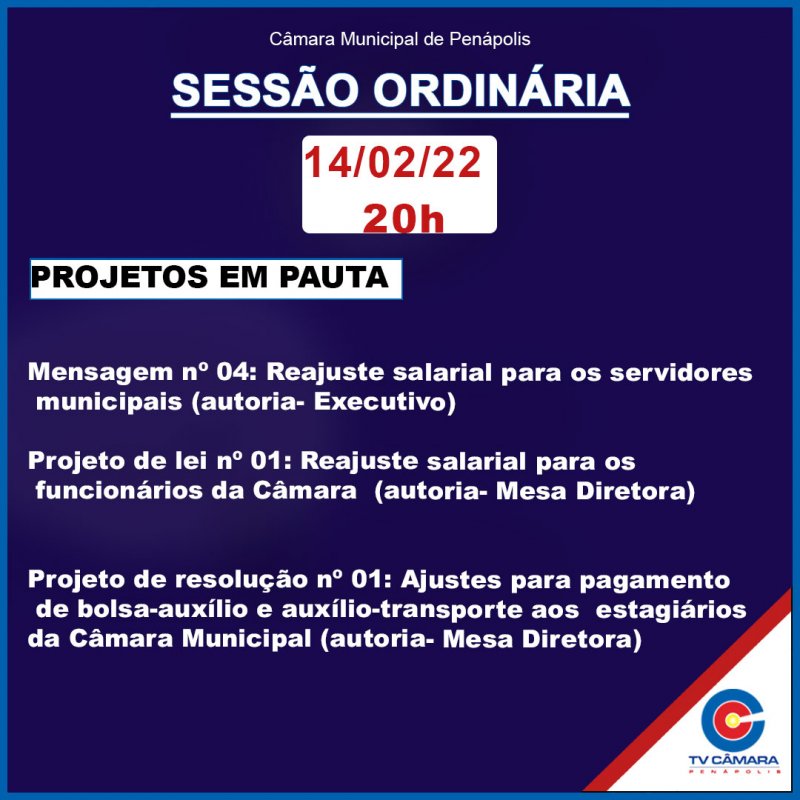 Câmara votará reajuste para servidores municipais nesta segunda