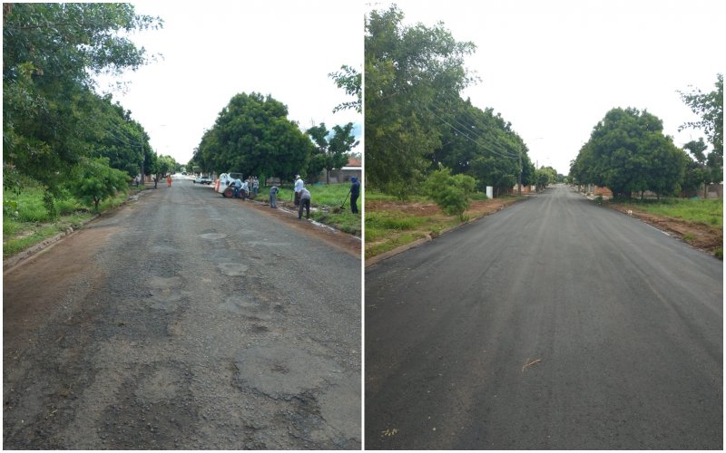 Rua das Palmas no Sílvia Covas recebe recapeamento asfáltico