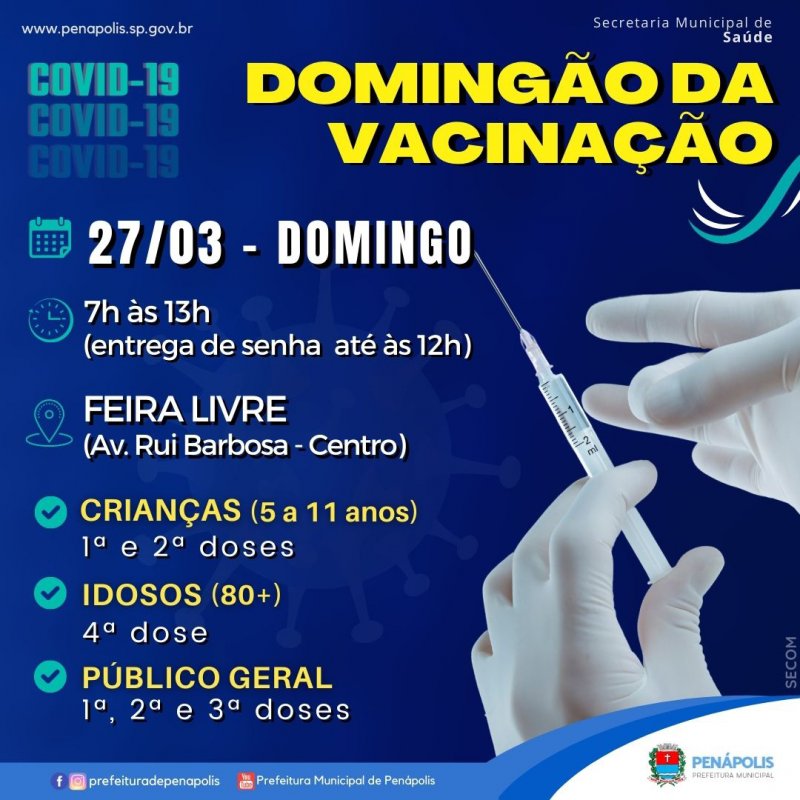 Vacinação: Acontece hoje contra a Covid-19 e Gripe na Feira Livre