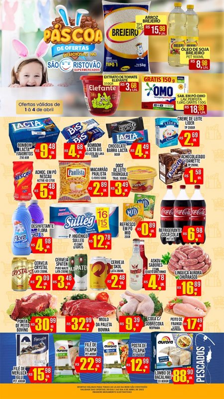 OFERTAS DESTE FIM DE SEMANA DO SÃO CRISTÓVÃO SUPERMERCADOS - 01/04 a 04/04