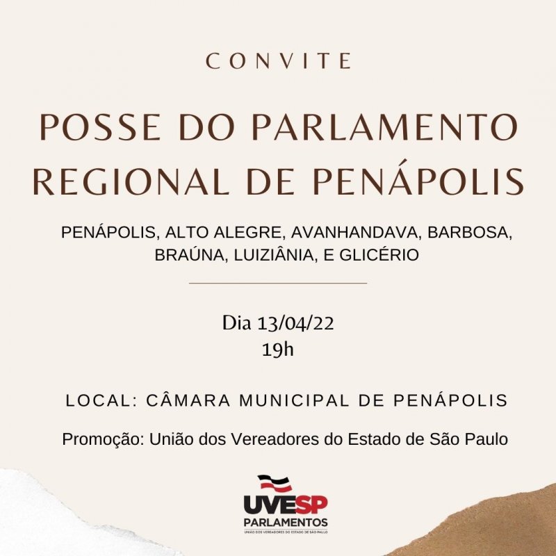 Câmara Municipal: Parlamento Regional de Penápolis terá posse hoje