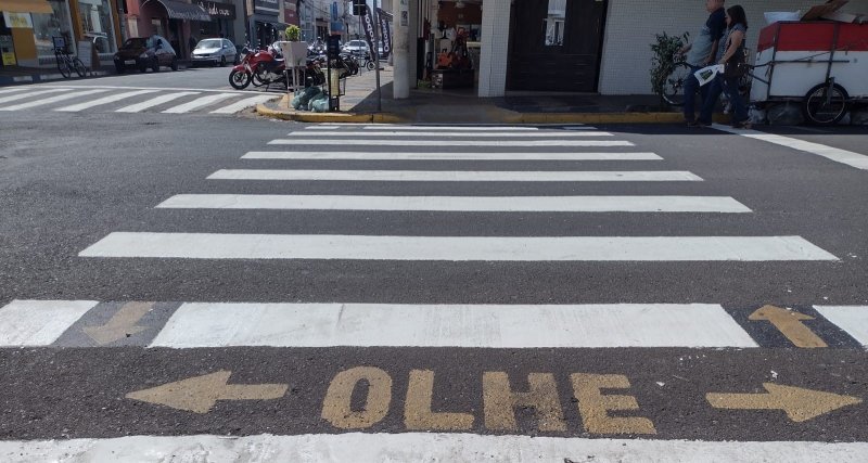 Pintura de solo: Nova sinalização na região central é implantada