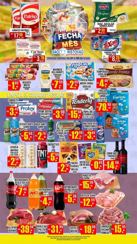 OFERTAS DESTE FIM DE SEMANA DO SÃO CRISTÓVÃO SUPERMERCADOS - 27/05 a 30/05