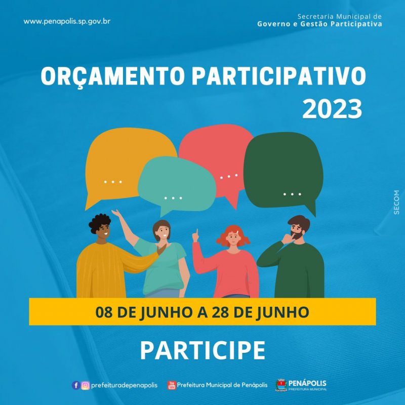 Orçamento participativo: Sugestões podem ser apresentadas via internet
