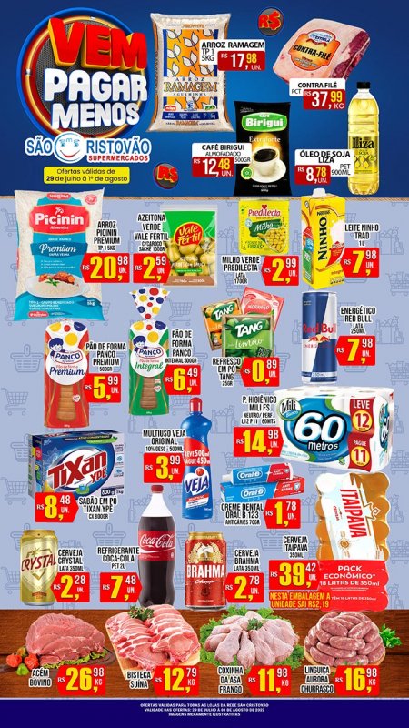 OFERTAS DESTE FIM DE SEMANA DO SÃO CRISTÓVÃO SUPERMERCADOS - 29/07 a 01/08