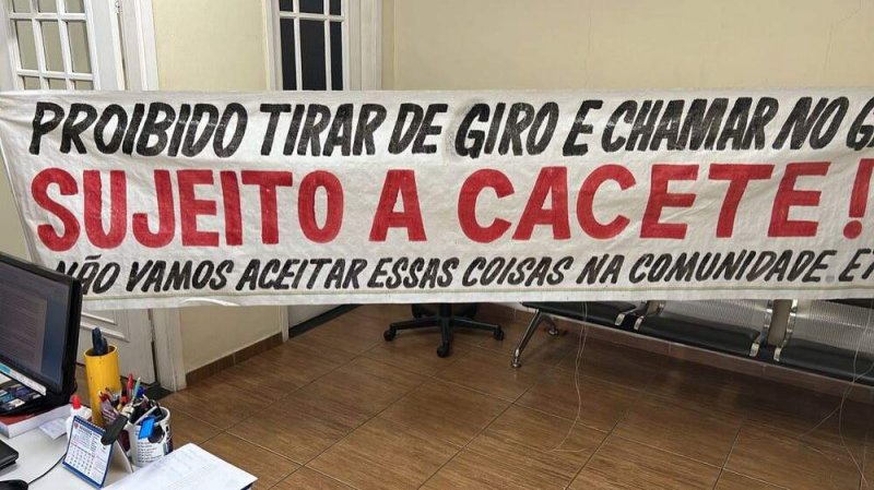 Guarda Municipal apreende faixa com ameaça de 