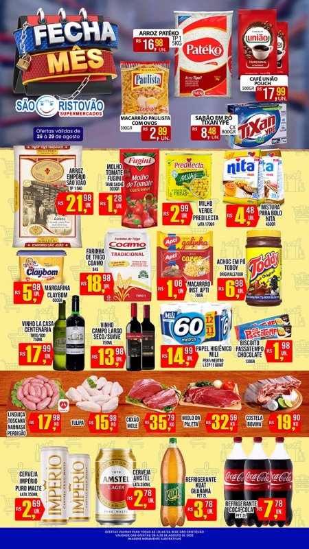 OFERTAS DESTE FIM DE SEMANA DO SÃO CRISTÓVÃO SUPERMERCADOS - 26/08 a 29/08