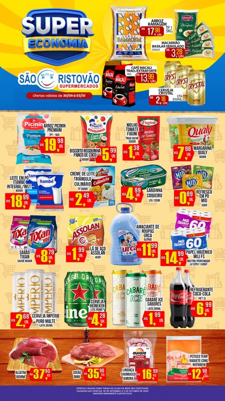 OFERTAS DESTE FIM DE SEMANA DO SÃO CRISTÓVÃO SUPERMERCADOS - 30/09 a 03/10