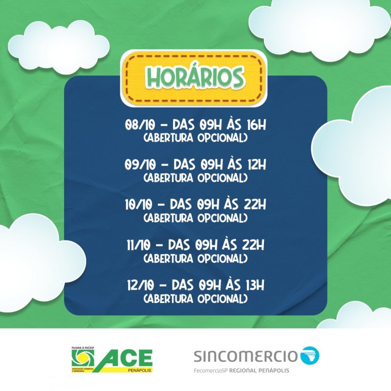 Mais opções: Comércio terá horário especial para o Dia das Crianças