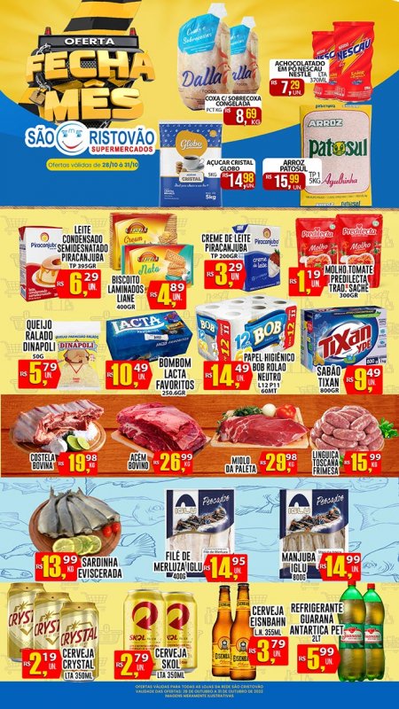 OFERTAS DESTE FIM DE SEMANA DO SÃO CRISTÓVÃO SUPERMERCADOS - 28/10 a 31/10