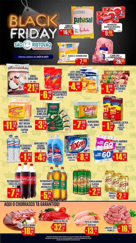 OFERTAS DESTE FIM DE SEMANA DO SÃO CRISTÓVÃO SUPERMERCADOS - 25/11 a 28/11
