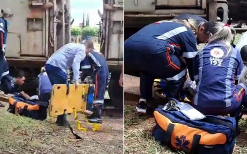 Homem tem pé decepado ao ser atingido por trem