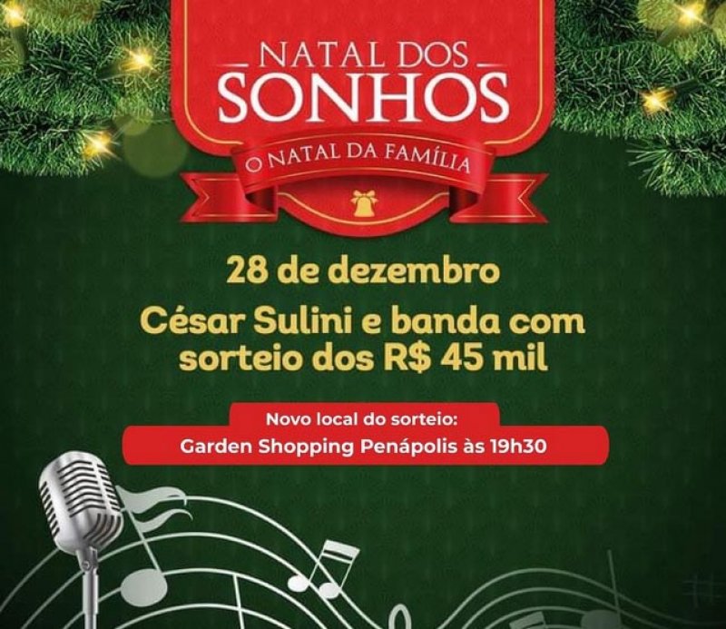 Sincomercio e ACE anunciam mudança no local do sorteio de R$ 45 mil do comércio