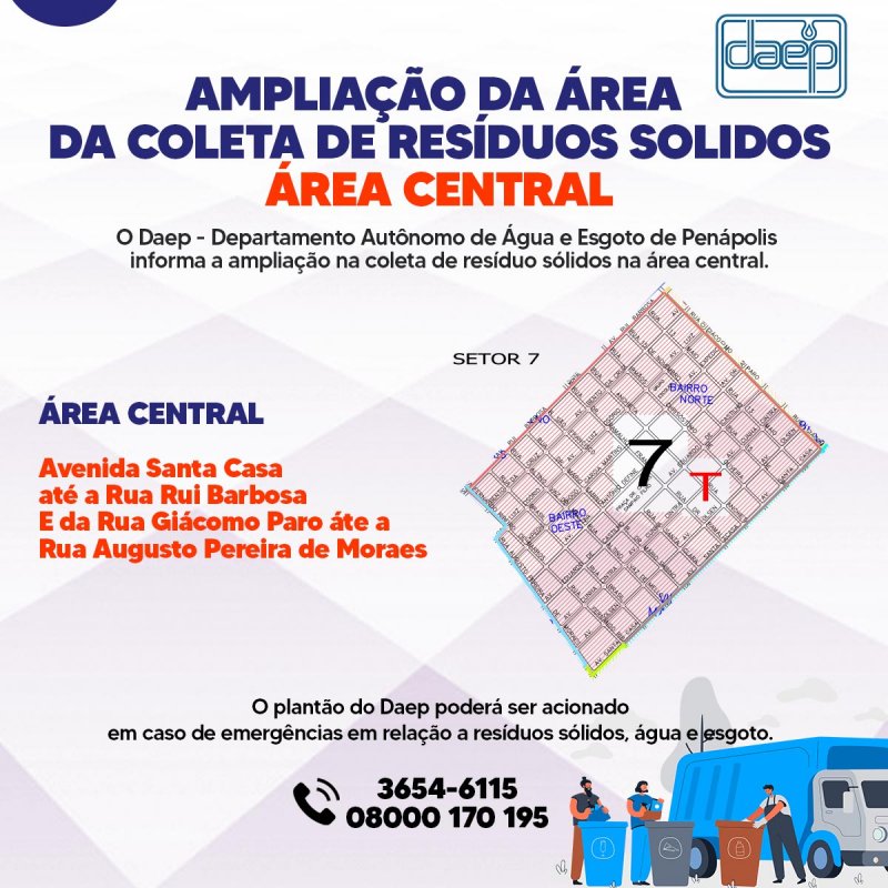 Coleta de resíduos domésticos na área central passar a ser todos os dias