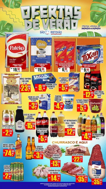 OFERTAS DESTE FIM DE SEMANA DO SÃO CRISTÓVÃO SUPERMERCADOS - 20/01 a 23/01