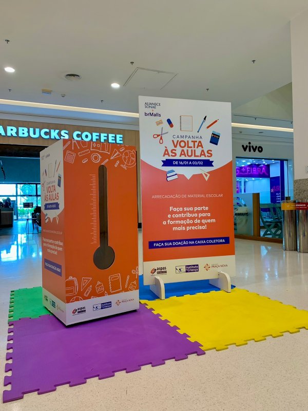 Shopping promove campanha de arrecadação de material escolar