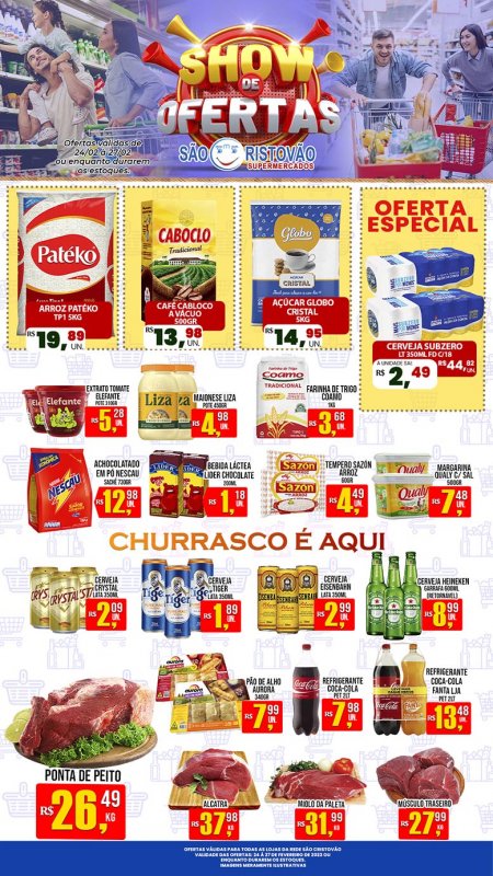 OFERTAS DESTE FIM DE SEMANA DO SÃO CRISTÓVÃO SUPERMERCADOS - 24/02 a 27/02