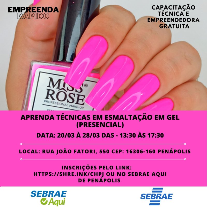 Inscrições abertas para curso de esmaltação em gel