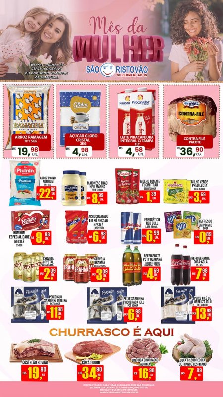 OFERTAS DESTE FIM DE SEMANA DO SÃO CRISTÓVÃO SUPERMERCADOS - 03/03 a 06/03