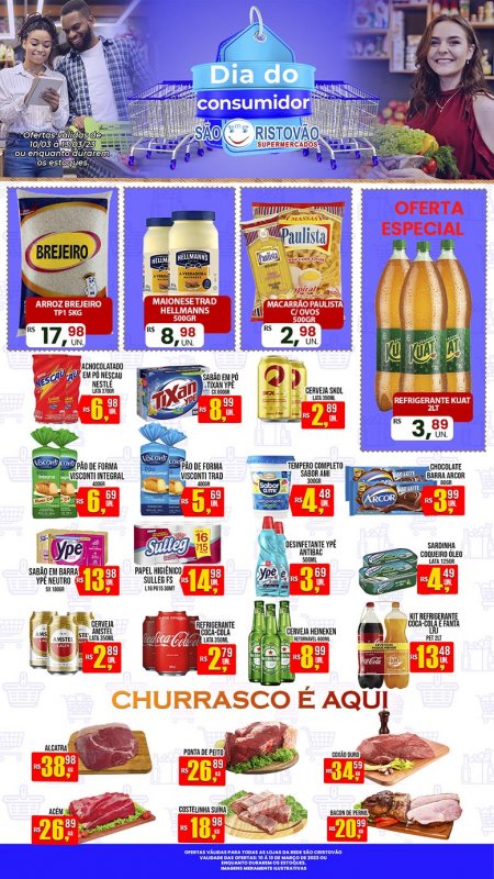 OFERTAS DESTE FIM DE SEMANA DO SÃO CRISTÓVÃO SUPERMERCADOS - 10/03 a 13/03