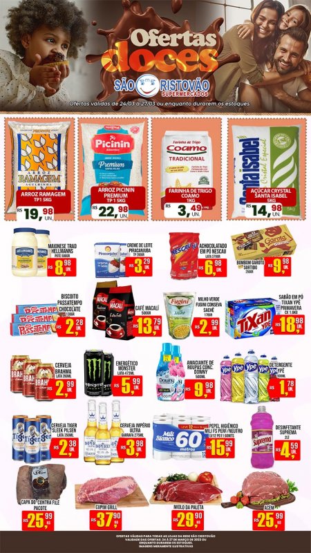 OFERTAS DESTE FIM DE SEMANA DO SÃO CRISTÓVÃO SUPERMERCADOS - 24/03 a 27/03