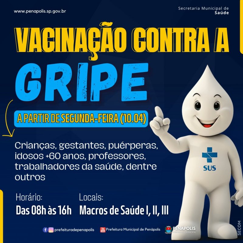 Vacinação contra a Gripe começa nesta segunda-feira