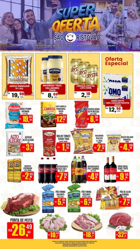 OFERTAS DESTE FIM DE SEMANA DO SÃO CRISTÓVÃO SUPERMERCADOS - 28/04 a 01/05