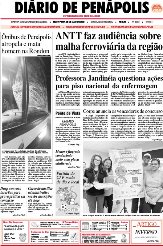 Capa do jornal DIÁRIO impresso desta sexta-feira (05)