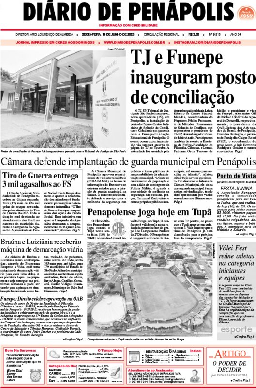 Capa do jornal DIÁRIO impresso desta sexta-feira (16)