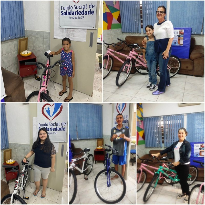 Campanha do Agasalho 2023: Fundo Social entrega bicicletas aos ganhadores do sorteio