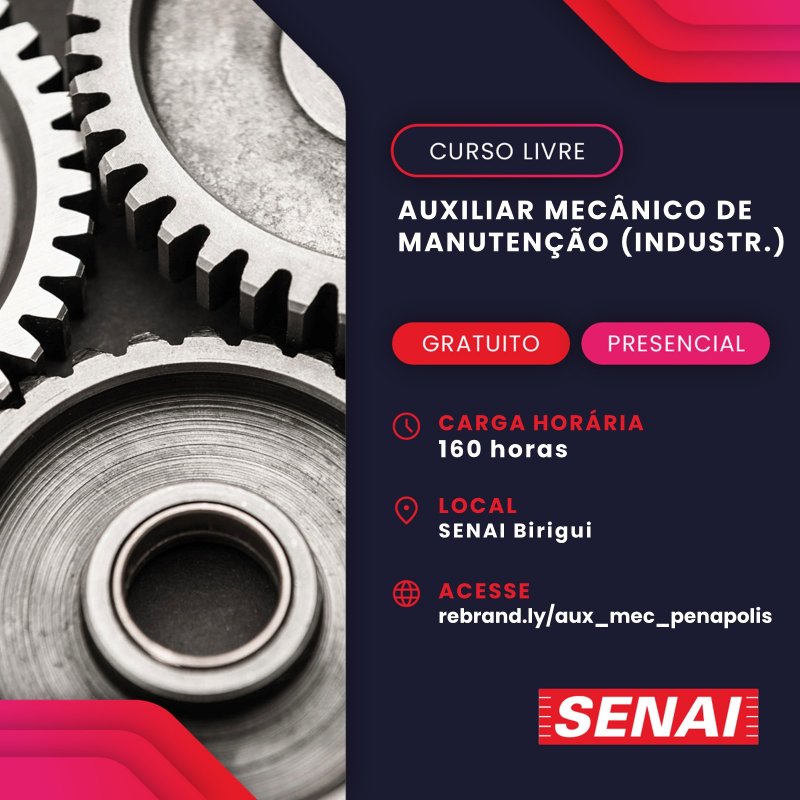 Penápolis tem inscrições abertas para curso de auxiliar de mecânico