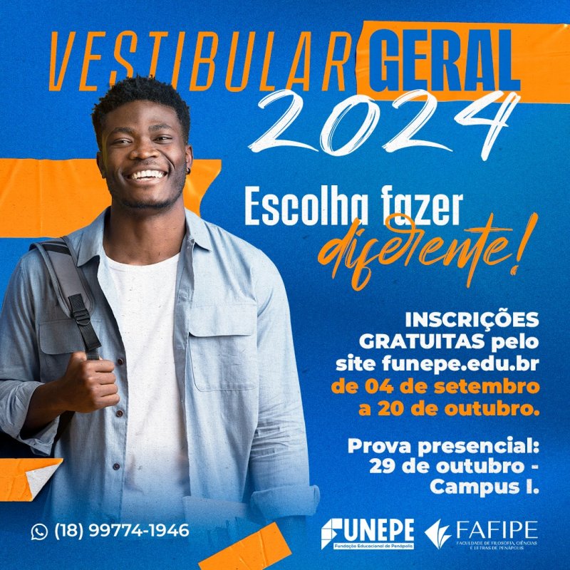 Vestibular 2024: Funepe anuncia inscrições abertas e gratuitas
