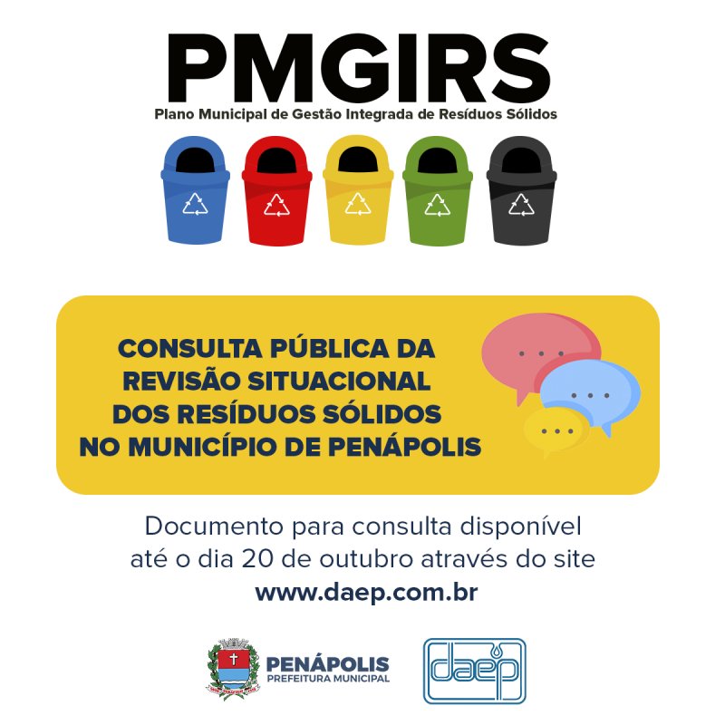 Daep convida população para participar da  consulta pública da revisão do plano municipal de gestão integrada de resíduos sólidos
