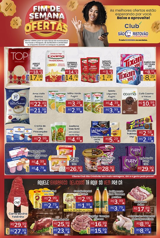 OFERTAS DESTE FIM DE SEMANA DO SÃO CRISTÓVÃO SUPERMERCADOS - 22/09 a 24/09