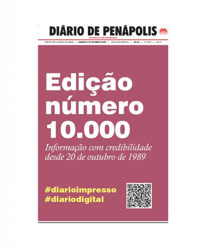 Capa do jornal DIÁRIO impresso deste domingo (24)