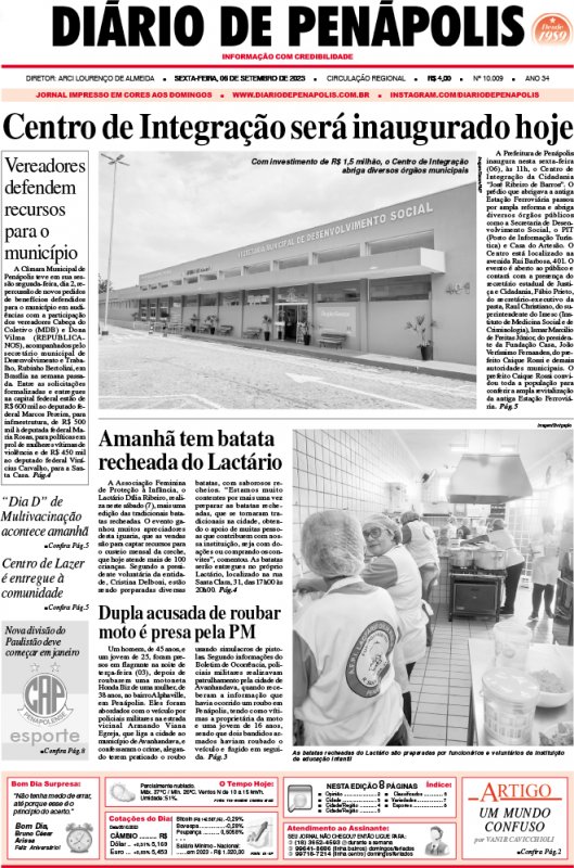 Capa do jornal DIÁRIO impresso desta sexta-feira (06)