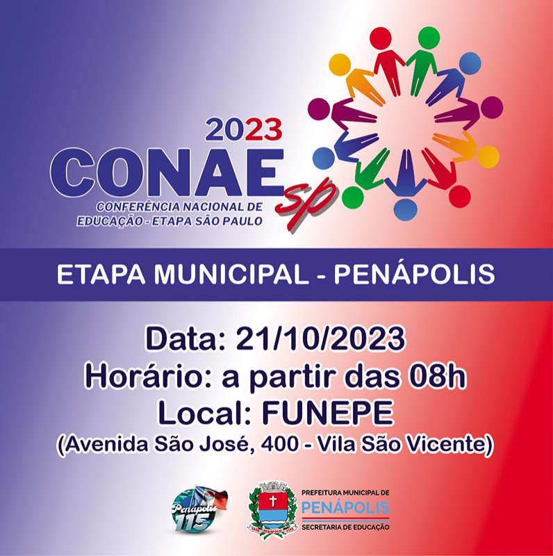 CONAE 2023: Penápolis realiza Etapa Municipal da Conferência da Educação dia 21
