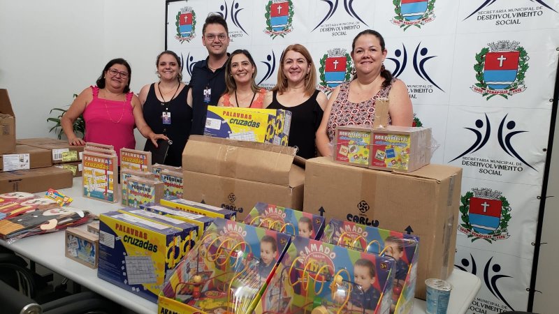 Unidades assistenciais recebem novos materiais recreativos