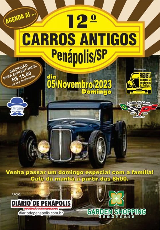 Garden Shopping recebe no início de novembro o 12º Encontro de Veículos Antigos de Penápolis