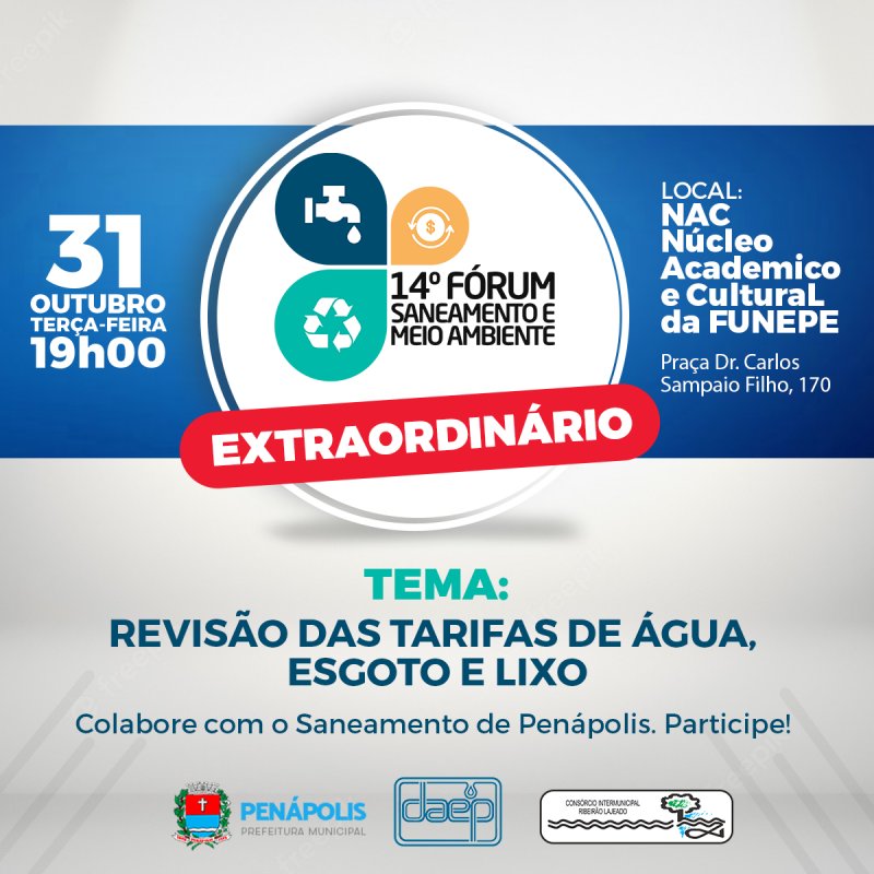 Daep realiza fórum extraordinário para debater tarifa de água, esgoto e lixo