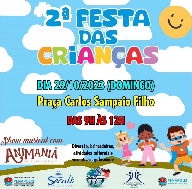 2ª Festa das Crianças será na Praça Carlos Sampaio Filho neste domingo