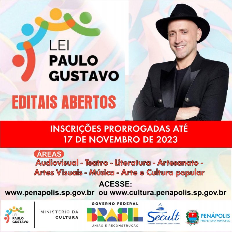 Lei Paulo Gustavo: Secretaria de Cultura prorroga inscrições para projetos