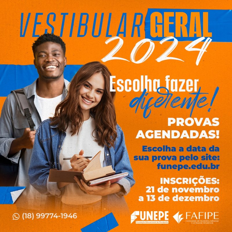 Funepe abre inscrições para vestibular agendado