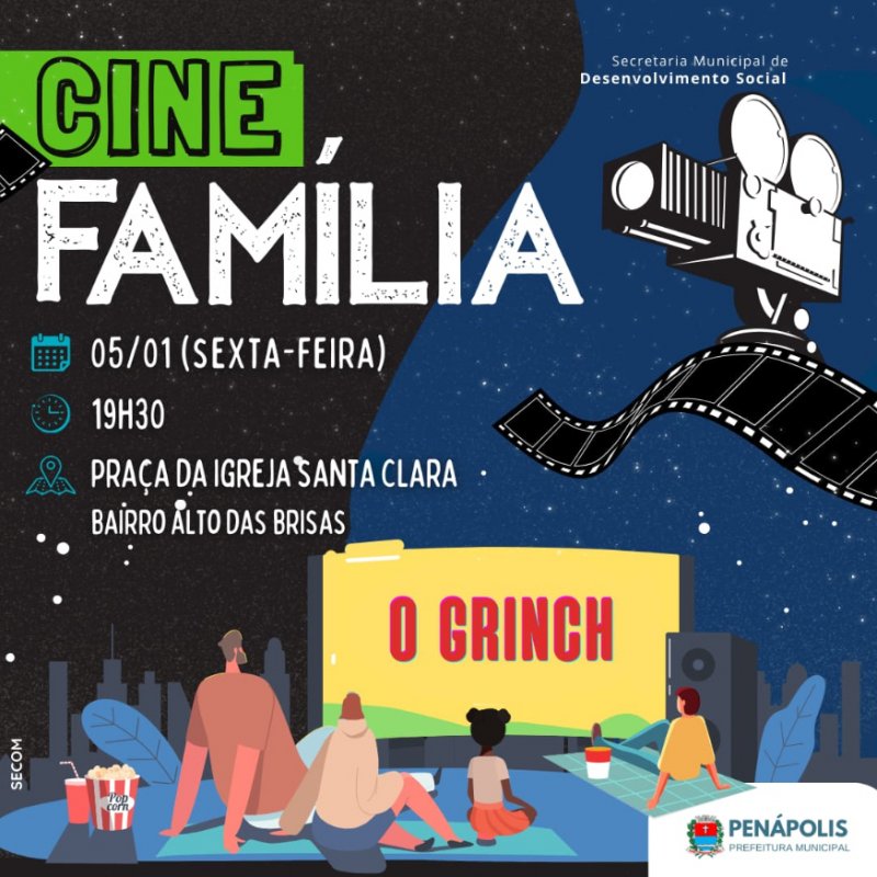 Cine Família na Praça da Santa Clara será no dia 5 de janeiro