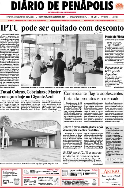 Capa do jornal DIÁRIO impresso desta sexta-feira (05)