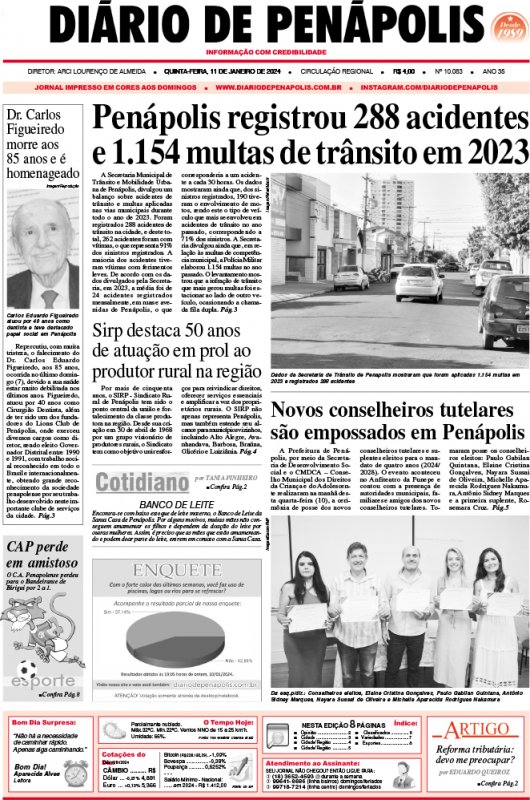Capa do jornal DIÁRIO impresso desta quinta-feira (11)